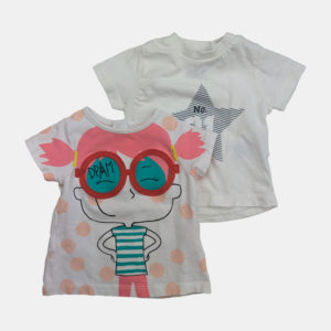 Lot 2 T-shirt Bébé  0-1 mois / 56 cm