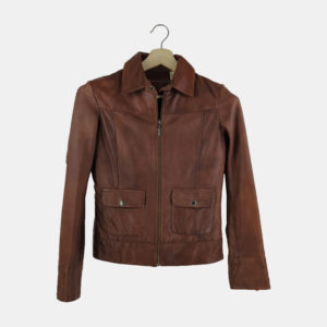 Veste en Cuir Femme ACTIVE WEAR Marron 34