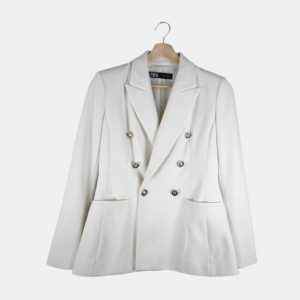 Blazer Femme ZARA Blanc S