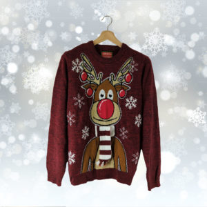 Pull Noël MERRY CHRISTMAS Rouge L