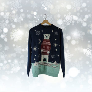 Pull Noël MERRY CHRISTMAS Bleu XL