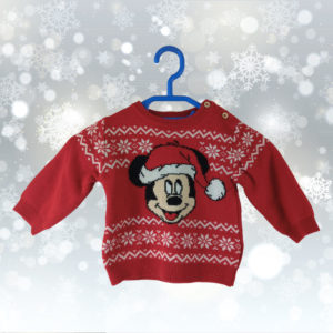 Pull Noël DISNEY Rouge 6mois / 68cm